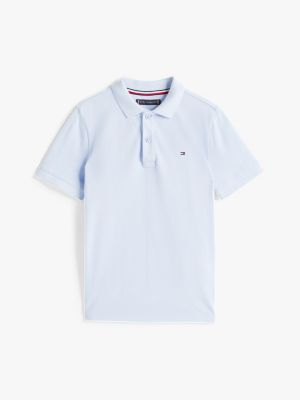 blau polo-shirt mit kontrast-besatz für jungen - tommy hilfiger