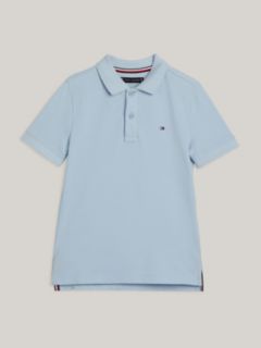 Essential Flag Embroidery Pique Polo Shirt — Blue 8