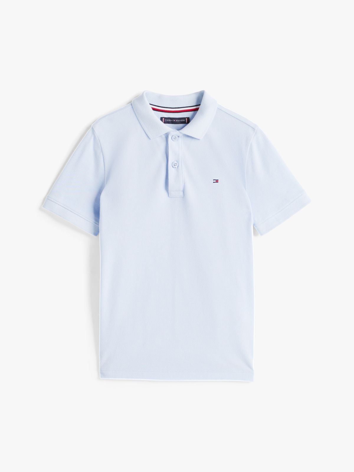Essential Flag Embroidery Pique Polo Shirt — Blue