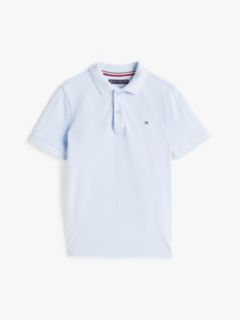 Essential Flag Embroidery Pique Polo Shirt — Blue 9