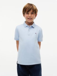Essential Flag Embroidery Pique Polo Shirt — Blue 1