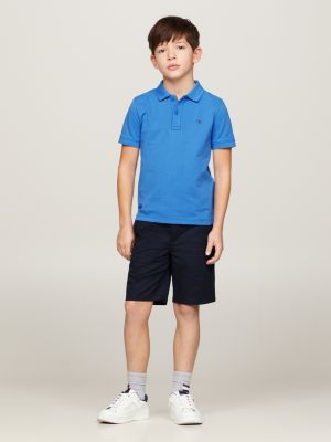 blue essential regular fit poloshirt mit flag für jungen - tommy hilfiger