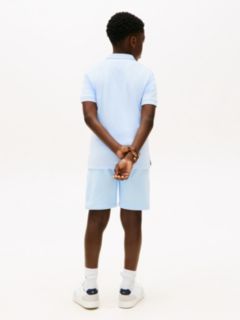 Essential Flag Embroidery Pique Polo Shirt — Blue 4