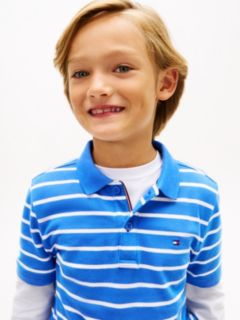 Essential Flag Embroidery Pique Polo Shirt — Blue 2