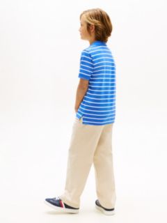Essential Flag Embroidery Pique Polo Shirt — Blue 4