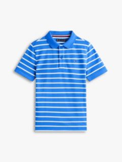 Essential Flag Embroidery Pique Polo Shirt — Blue 5