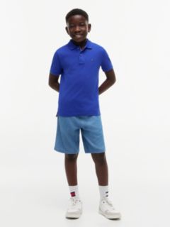 Essential Flag Embroidery Pique Polo Shirt — Blue 2