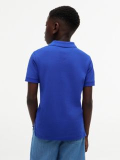 Essential Flag Embroidery Pique Polo Shirt — Blue 4