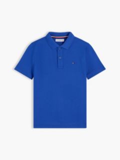 Essential Flag Embroidery Pique Polo Shirt — Blue 5