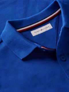 Essential Flag Embroidery Pique Polo Shirt — Blue 6