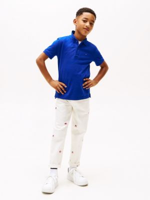blue flag embroidery regular fit polo shirt for boys tommy hilfiger
