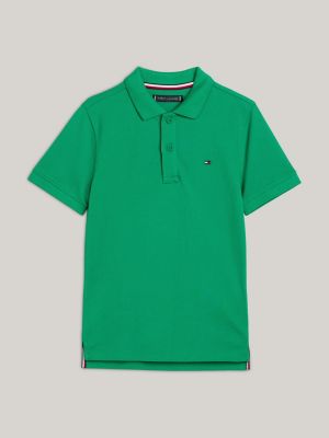 Essential Flag Embroidery Regular Fit Polo | Green | Tommy Hilfiger