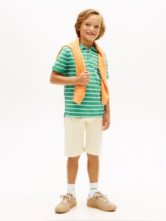 Essential Flag Embroidery Pique Polo Shirt — Green 3