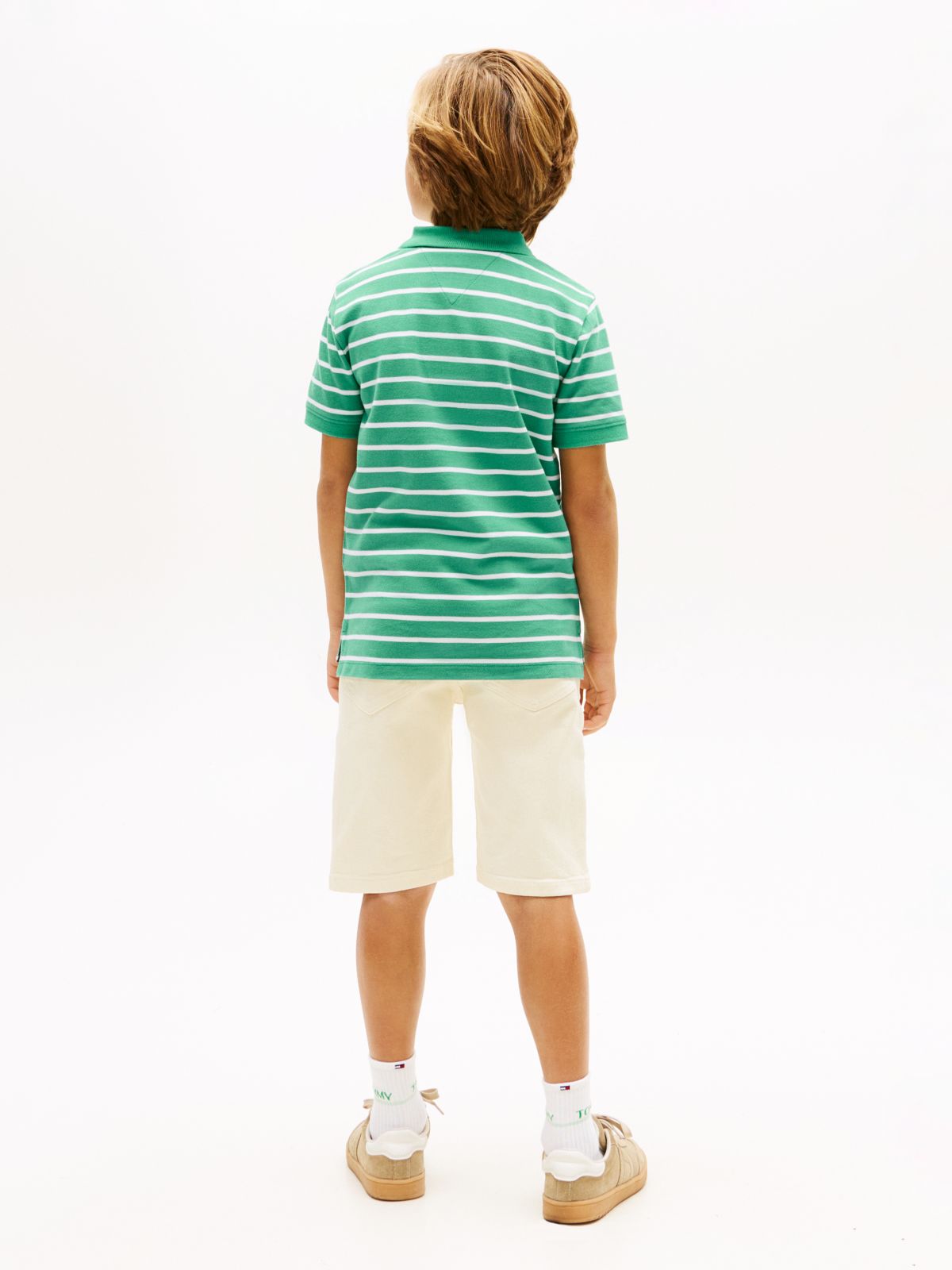 Essential Flag Embroidery Pique Polo Shirt — Green