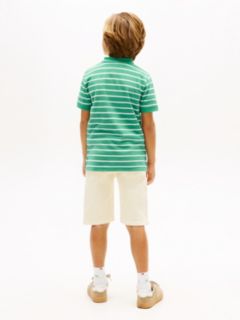 Essential Flag Embroidery Pique Polo Shirt — Green 4
