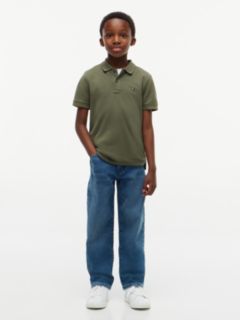Essential Flag Embroidery Pique Polo Shirt — Green 2