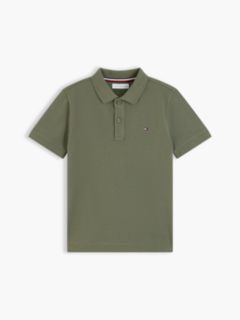 Essential Flag Embroidery Pique Polo Shirt — Green 5