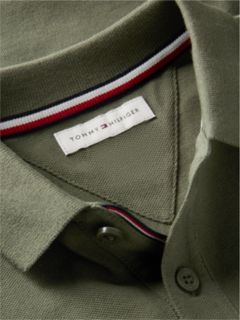 Essential Flag Embroidery Pique Polo Shirt — Green 6