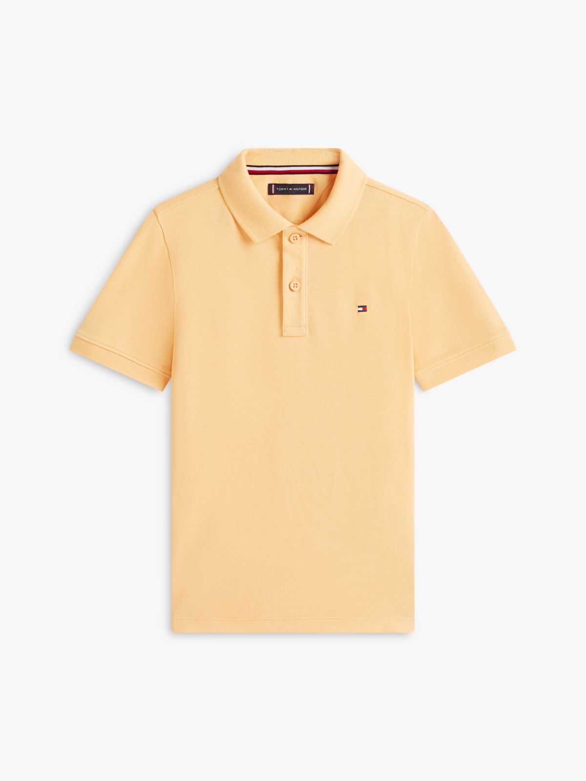 Essential Flag Embroidery Pique Polo Shirt — Orange