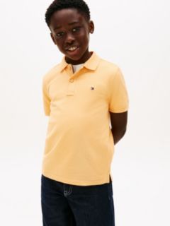 Essential Flag Embroidery Pique Polo Shirt — Orange 1