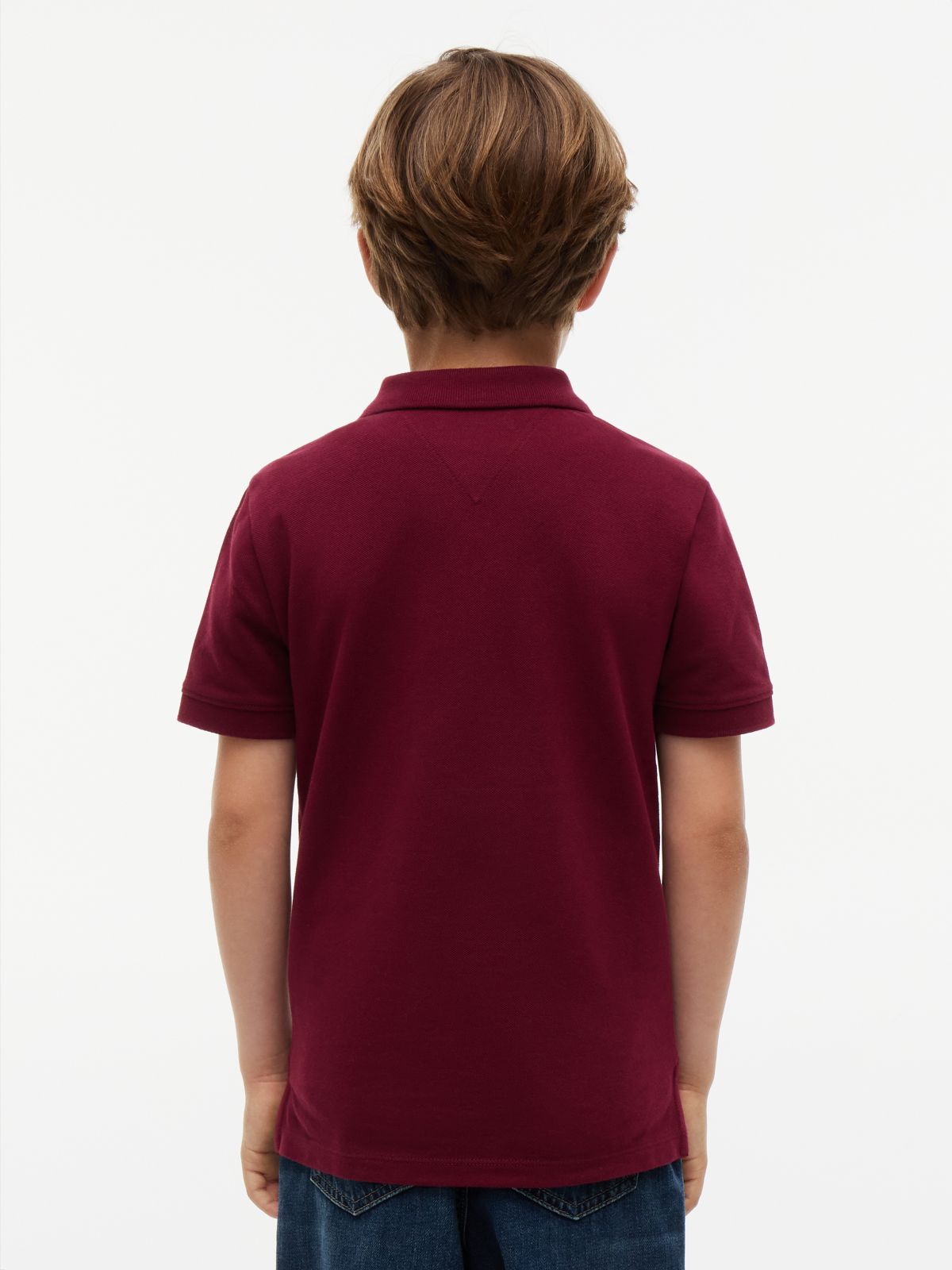 Essential Flag Embroidery Pique Polo Shirt — Purple