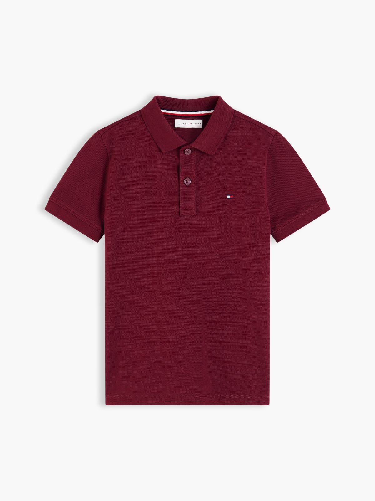 Essential Flag Embroidery Pique Polo Shirt — Purple
