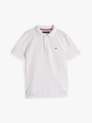 white flag embroidery regular fit polo shirt for boys tommy hilfiger