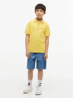 Essential Flag Embroidery Pique Polo Shirt — Yellow 2
