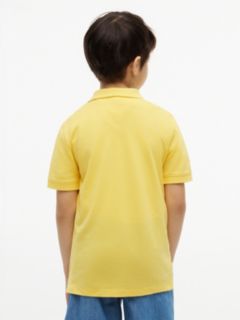 Essential Flag Embroidery Pique Polo Shirt — Yellow 4
