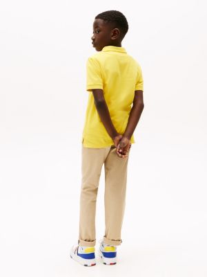 yellow contrast trim polo shirt for boys tommy hilfiger