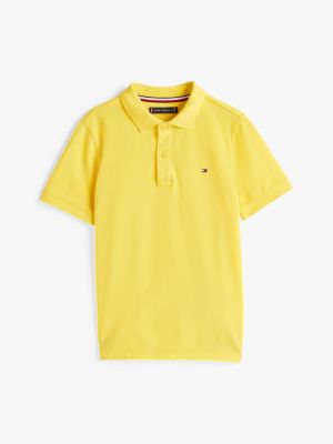 gelb polo-shirt mit kontrast-besatz für jungen - tommy hilfiger