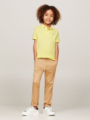 yellow essential regular fit poloshirt mit flag für jungen - tommy hilfiger