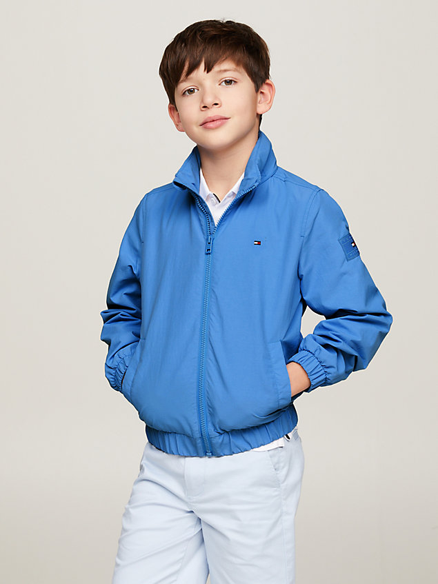 blue lekka kurtka essential o luźnym kroju z logo dla chłopcy - tommy hilfiger