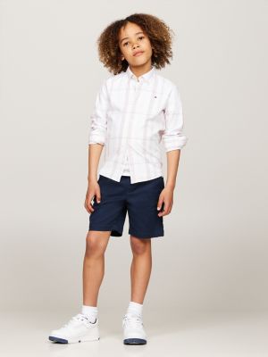 red plaid check regular fit shirt for boys tommy hilfiger