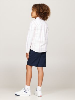 camicia regular fit a quadri scozzesi rosso da bambini tommy hilfiger