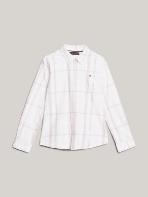 camicia regular fit a quadri scozzesi rosso da bambini tommy hilfiger