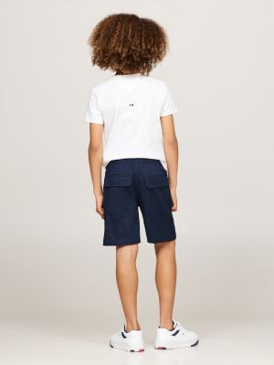 blau chino-shorts mit gürtel für jungen - tommy hilfiger