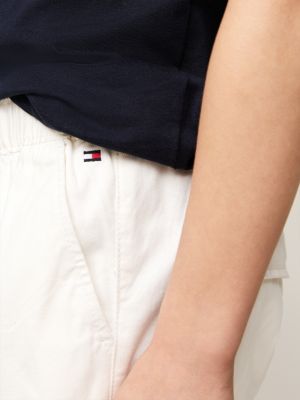 weiß chino-shorts mit gürtel für jungen - tommy hilfiger