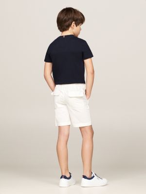 weiß chino-shorts mit gürtel für jungen - tommy hilfiger