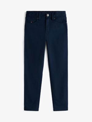 pantaloni scanton slim fit blu da bambini tommy hilfiger