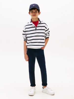 pantaloni scanton slim fit blue da bambini tommy hilfiger