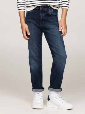 jeans straight fit stile skater neri blue da bambini tommy hilfiger