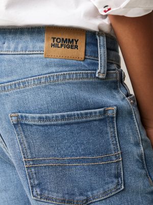 jean baggy jambe ample délavé bleu pour garçons tommy hilfiger