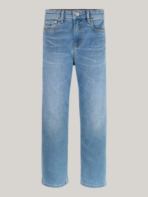 blue faded baggy wide leg jeans for boys tommy hilfiger