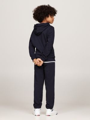 blue hilfiger logo kangaroo pocket hoody for boys tommy hilfiger