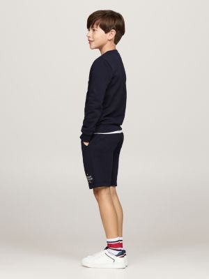 blue hilfiger logo crew neck sweatshirt for boys tommy hilfiger