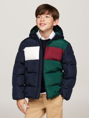 Colour Blocked Ripstop Relaxed Padded Jacket Blue Tommy Hilfiger