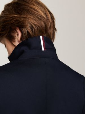 blazer monopetto in tessuto tramato blu da bambini tommy hilfiger