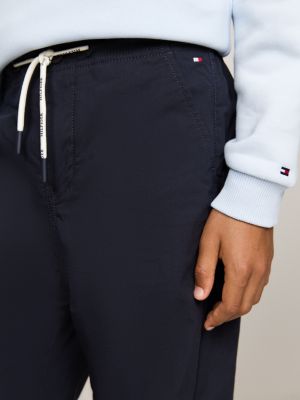 pantaloni oversize larghi con lacci in vita blu da bambini tommy hilfiger