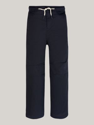 blue oversized wide leg drawstring trousers for boys tommy hilfiger